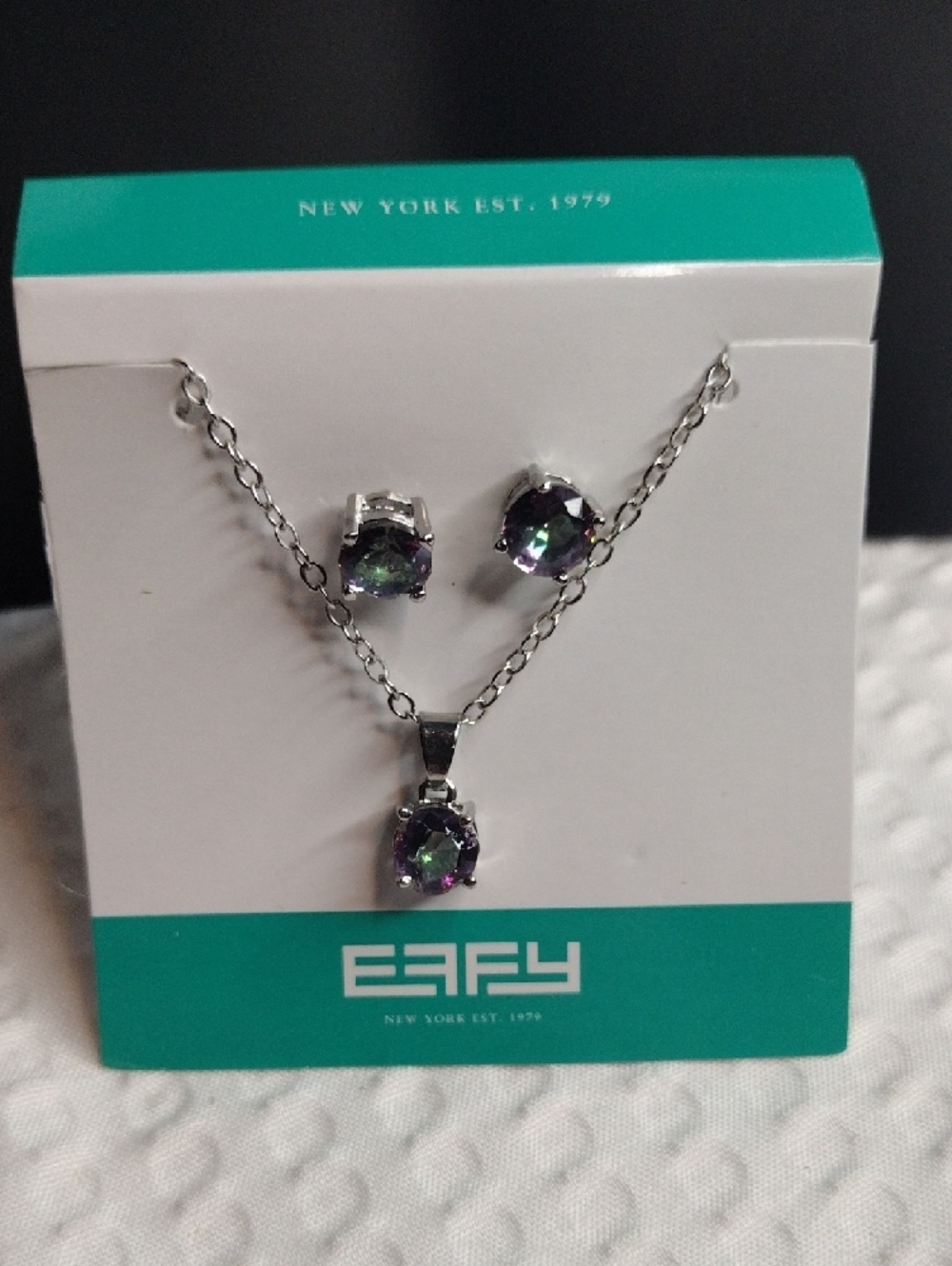 Effy Mystic Topaz Stud Earrings and Pendant Necklace Set - Picture 6 of 7